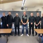 Matt Kirk with seminarians.