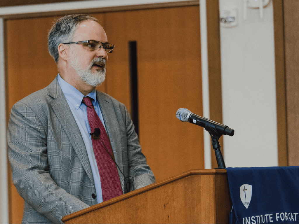 saint paul seminary academic dean dr christopher thompson gives keynote address at 2024 sacra doctrina conference