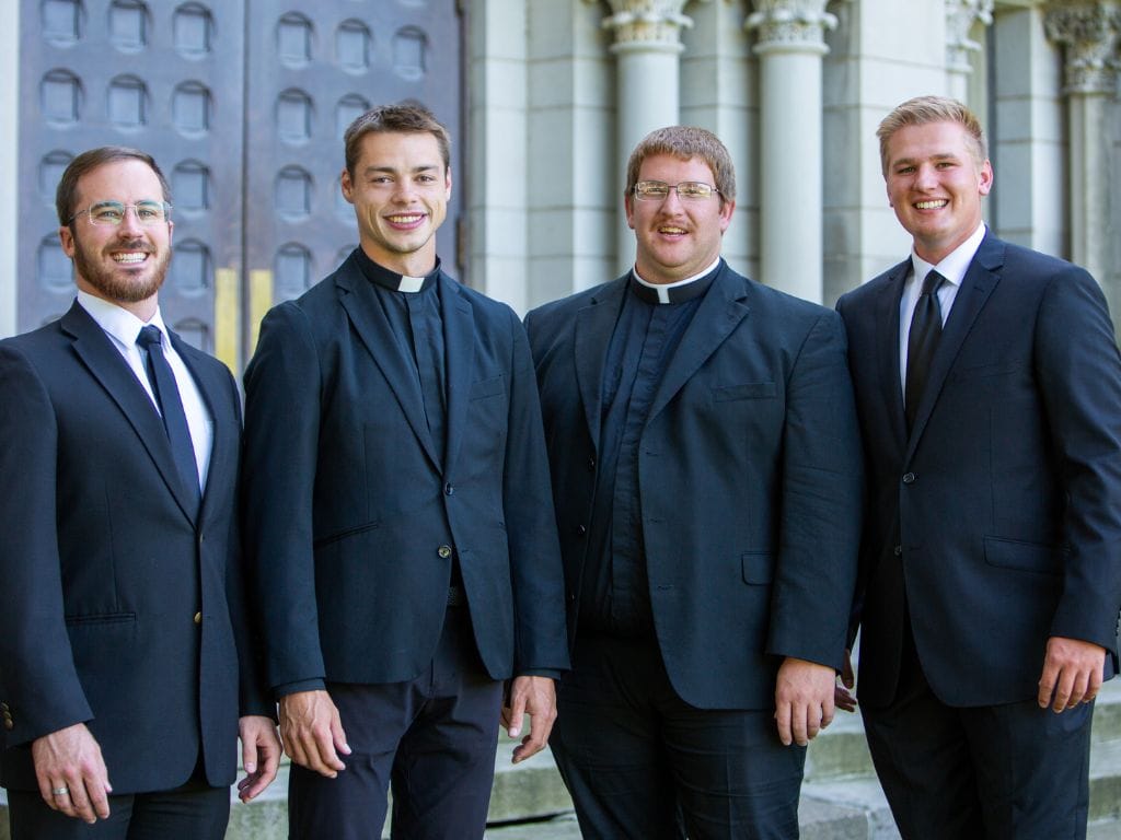 four seminarians from the saint paul seminary in st paul minnesota