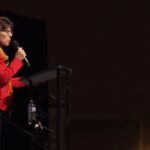 dr mary healy giving a lecture
