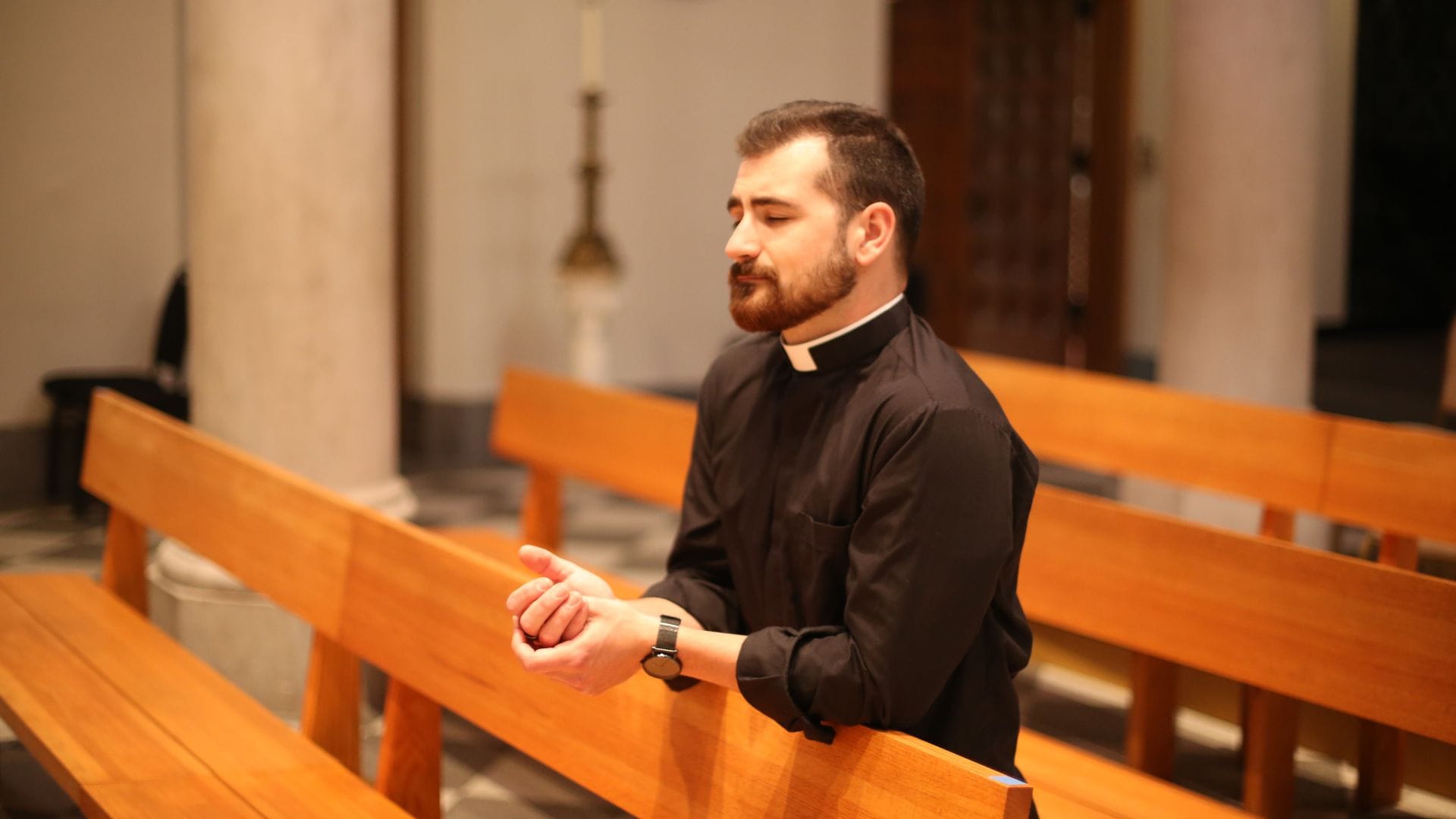 seminarian praying during lent