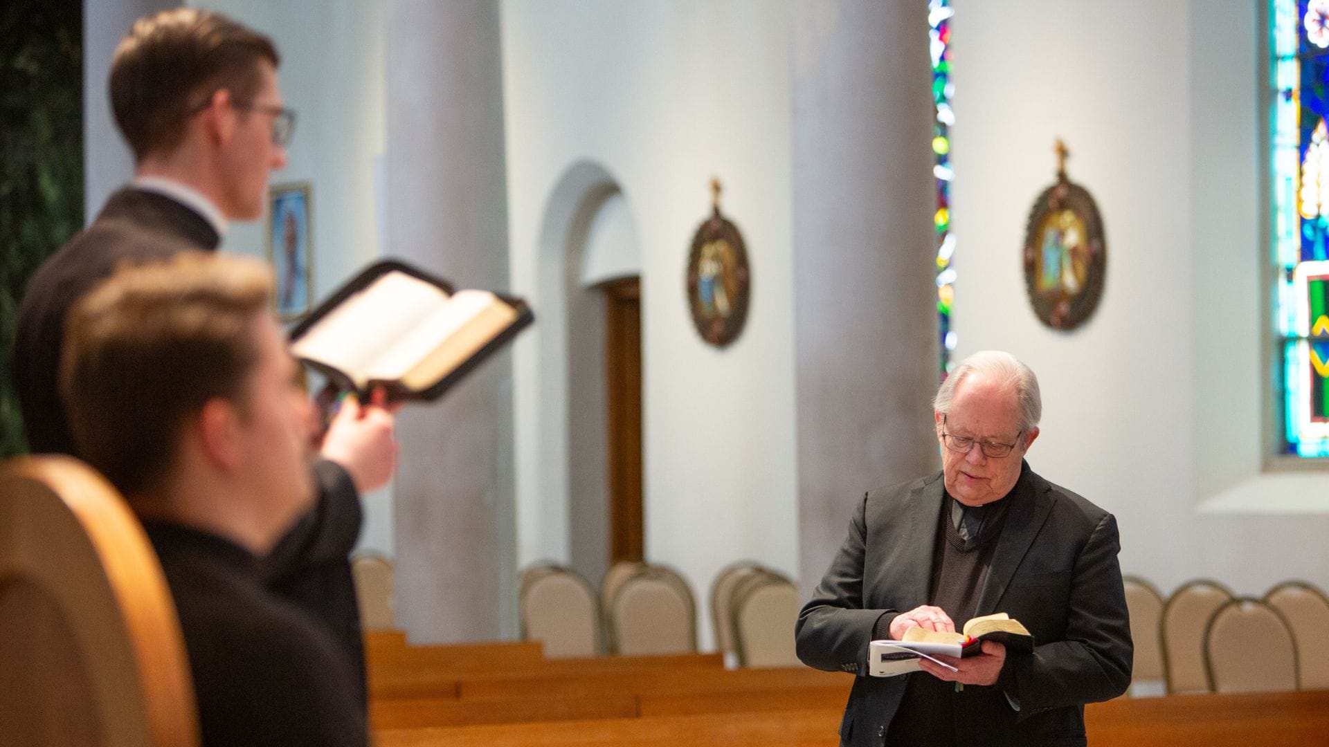 seminarians at the saint paul seminary learning how to celebrate mass